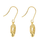 JCK Vegas Collection 9K Yellow Gold Open Heart Drop Hook Earrings