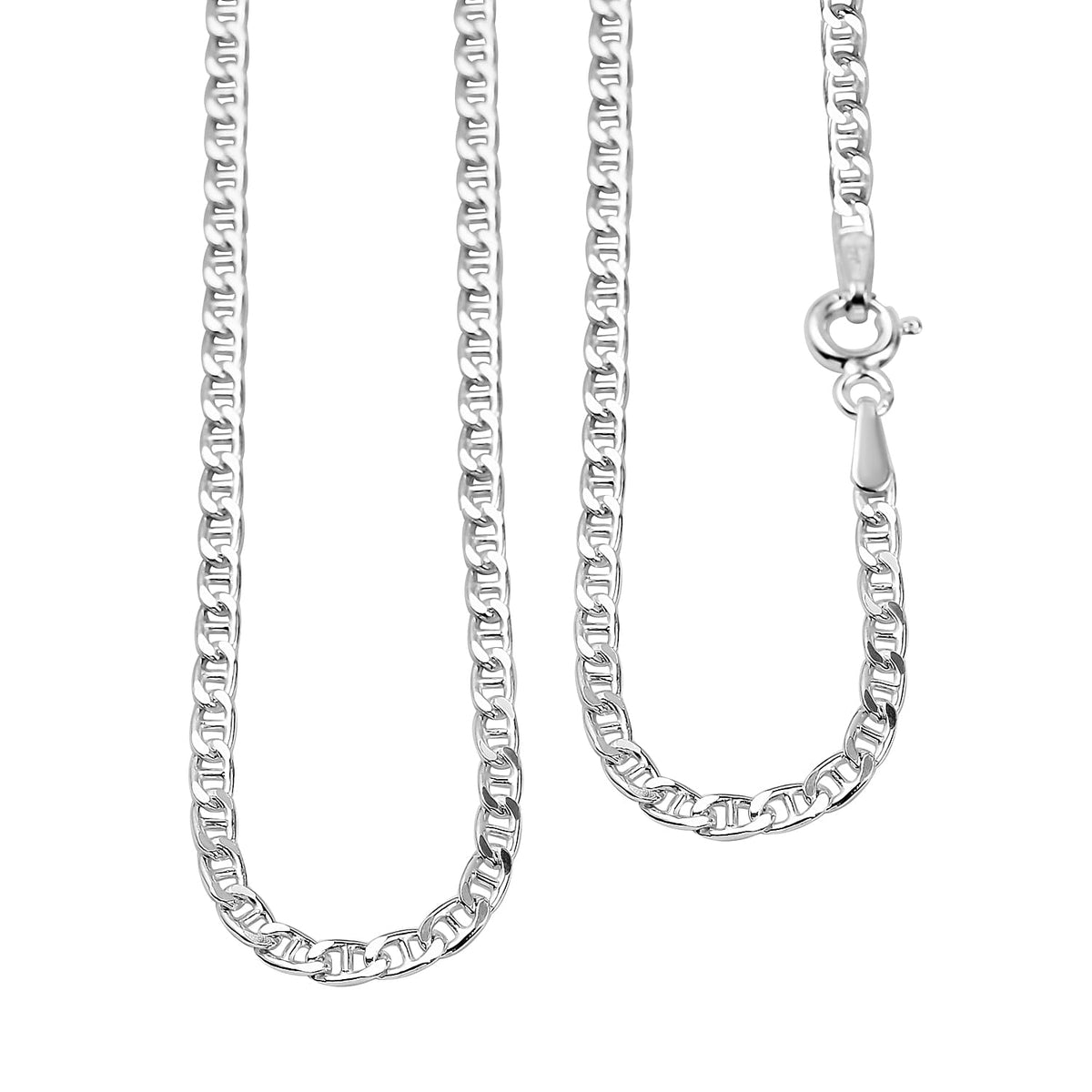 JCK Vegas Collection Rambo Chain in Rhodium Plated Silver Size 24 Inch 2818366 0