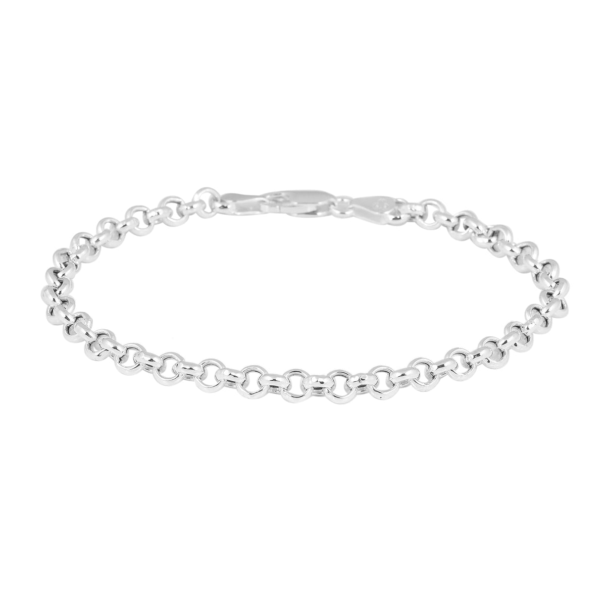 JCK Vegas Collection Round Belcher Bracelet in Rhodium Plated Sterling Silver 7.5 Inch 2923299 0