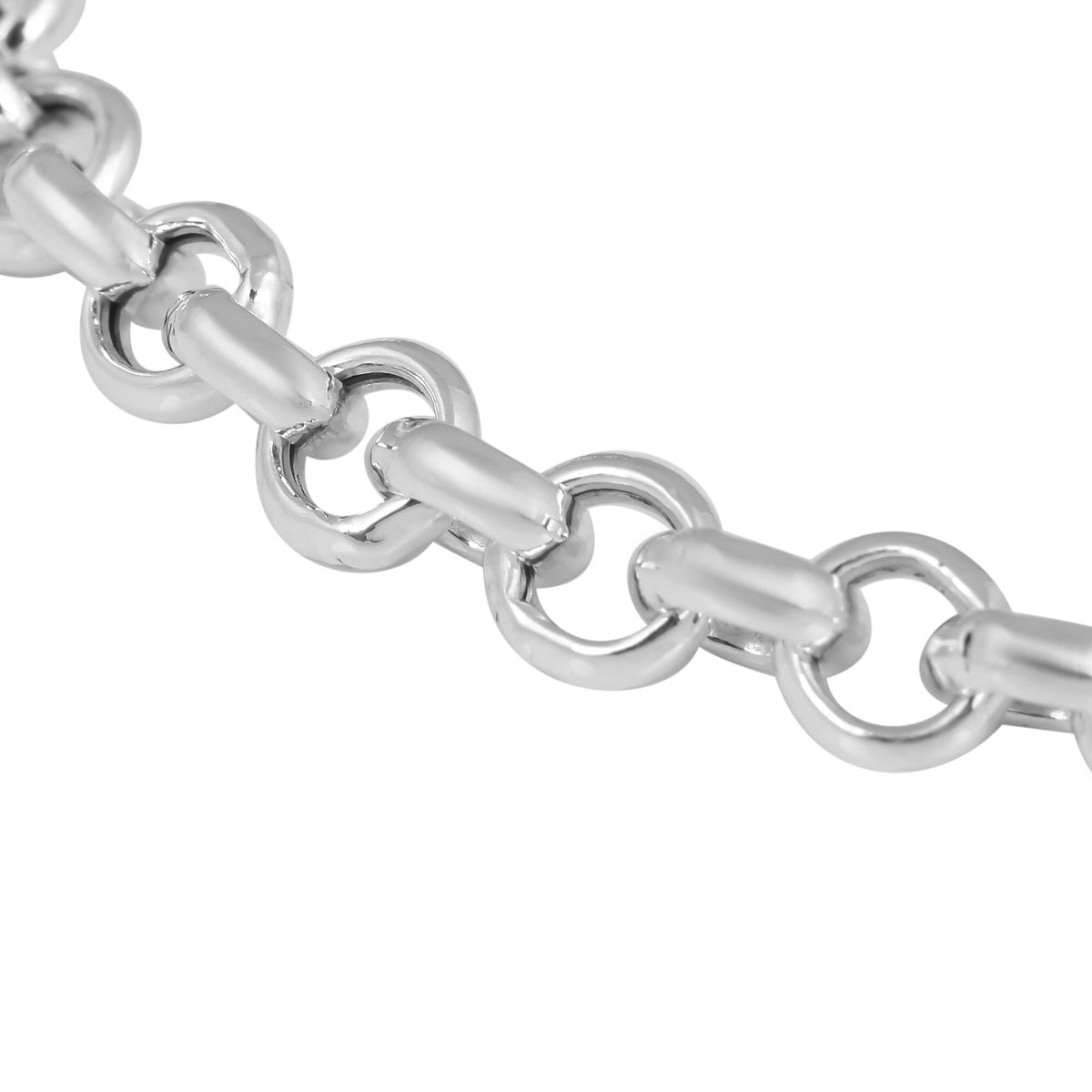 JCK Vegas Collection Round Belcher Bracelet in Rhodium Plated Sterling Silver 7.5 Inch 2923299 5