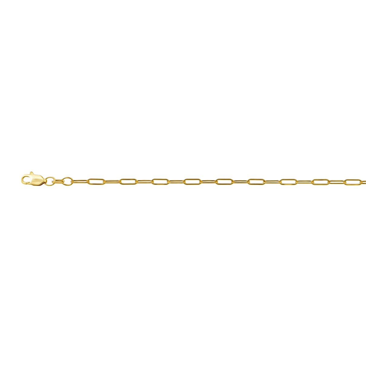 9K Yellow Gold 2 MM Paperclip Chain With Lobster Clasp 30 Inch Polished 7926463 1