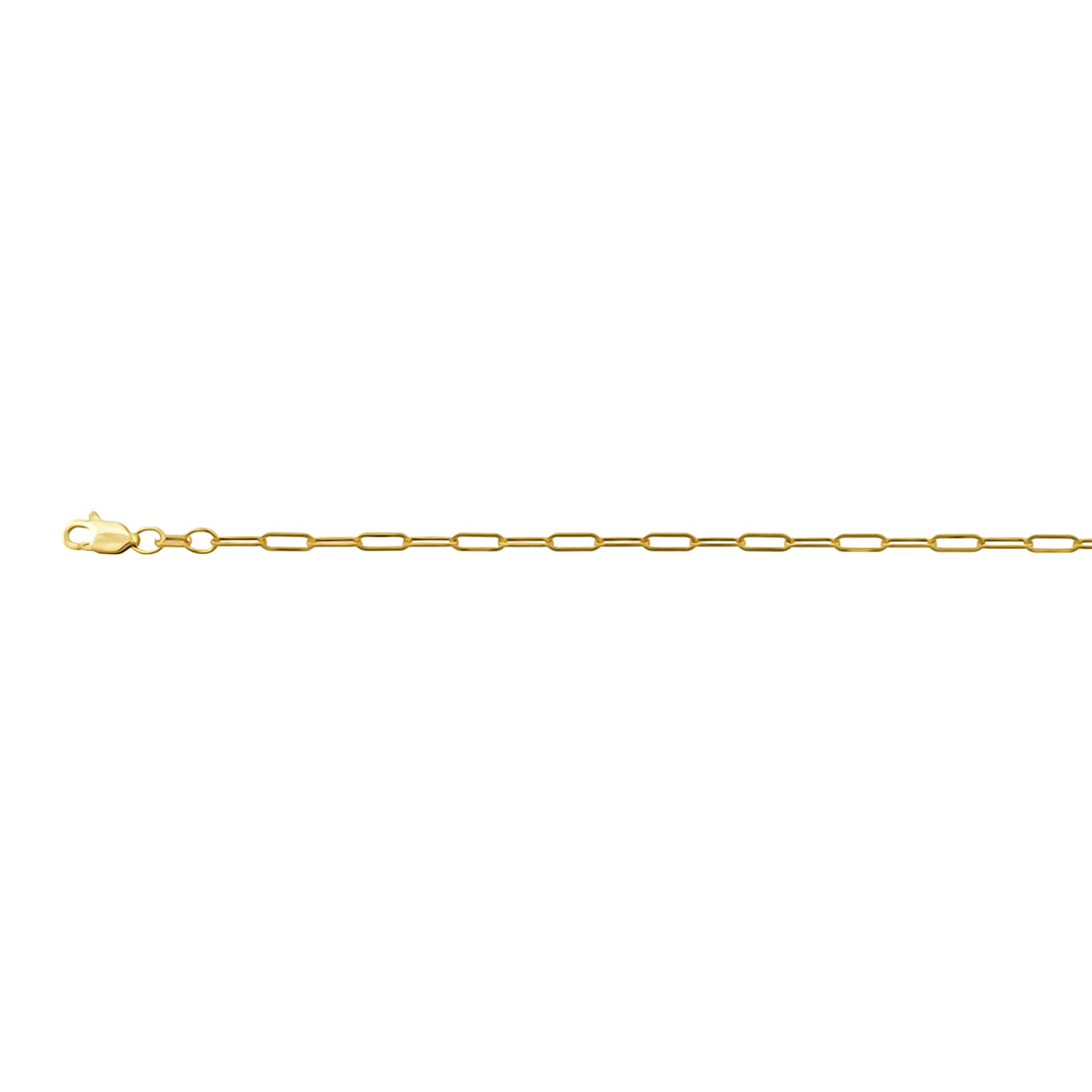 9K Yellow Gold 2 MM Paperclip Chain With Lobster Clasp 30 Inch Polished 7926463 1