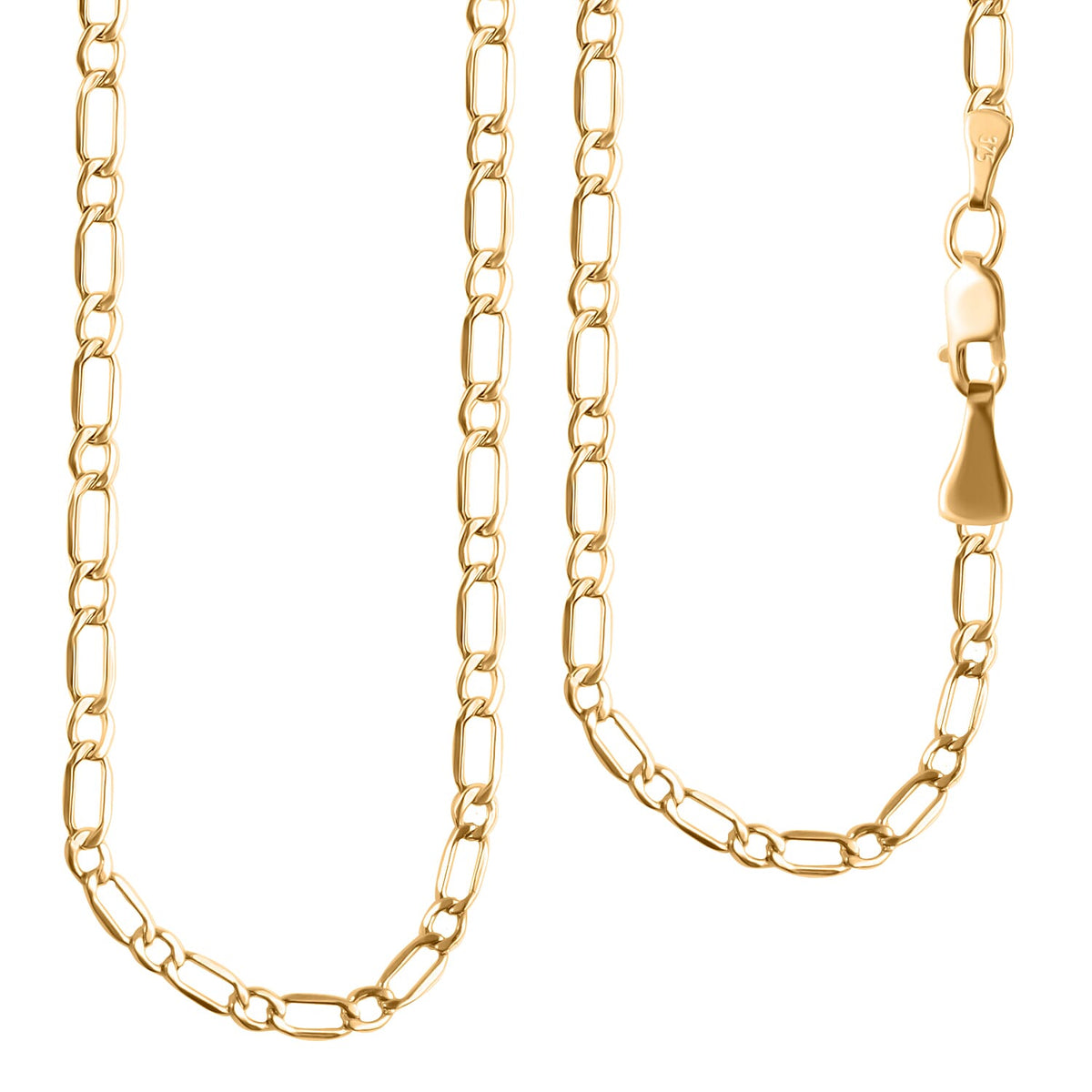 JCK Vegas Mega Find - 9K Yellow Gold Figaro Necklace (Size - 20) 7926465 0