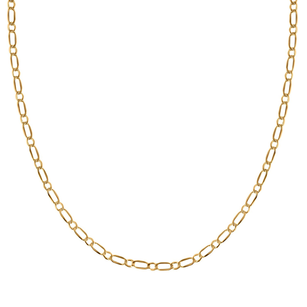 JCK Vegas Mega Find - 9K Yellow Gold Figaro Necklace (Size - 20) 7926465 2