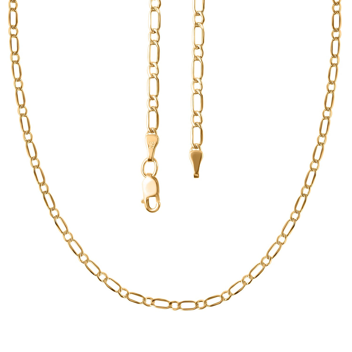 JCK Vegas Mega Find - 9K Yellow Gold Figaro Necklace (Size - 20) 7926465 3