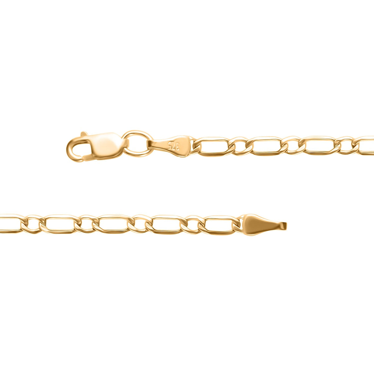 JCK Vegas Mega Find - 9K Yellow Gold Figaro Necklace (Size - 20) 7926465 4