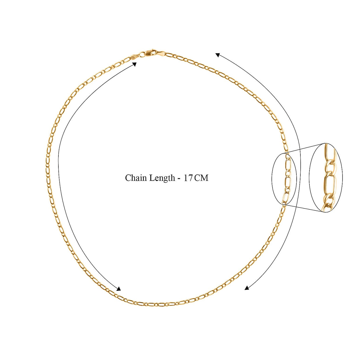 JCK Vegas Mega Find - 9K Yellow Gold Figaro Necklace (Size - 20) 7926465 5