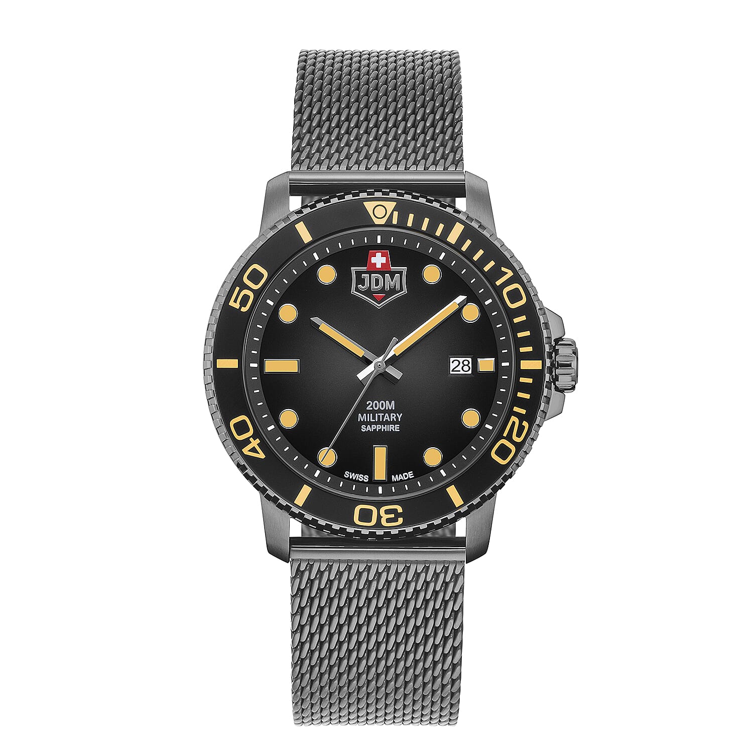 JDM Military Swiss Mens Watch in Stainless Steel - Black 8097532 0
