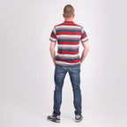 JJ Willis Block Stripe Polo Shirt (Size M) - Wine