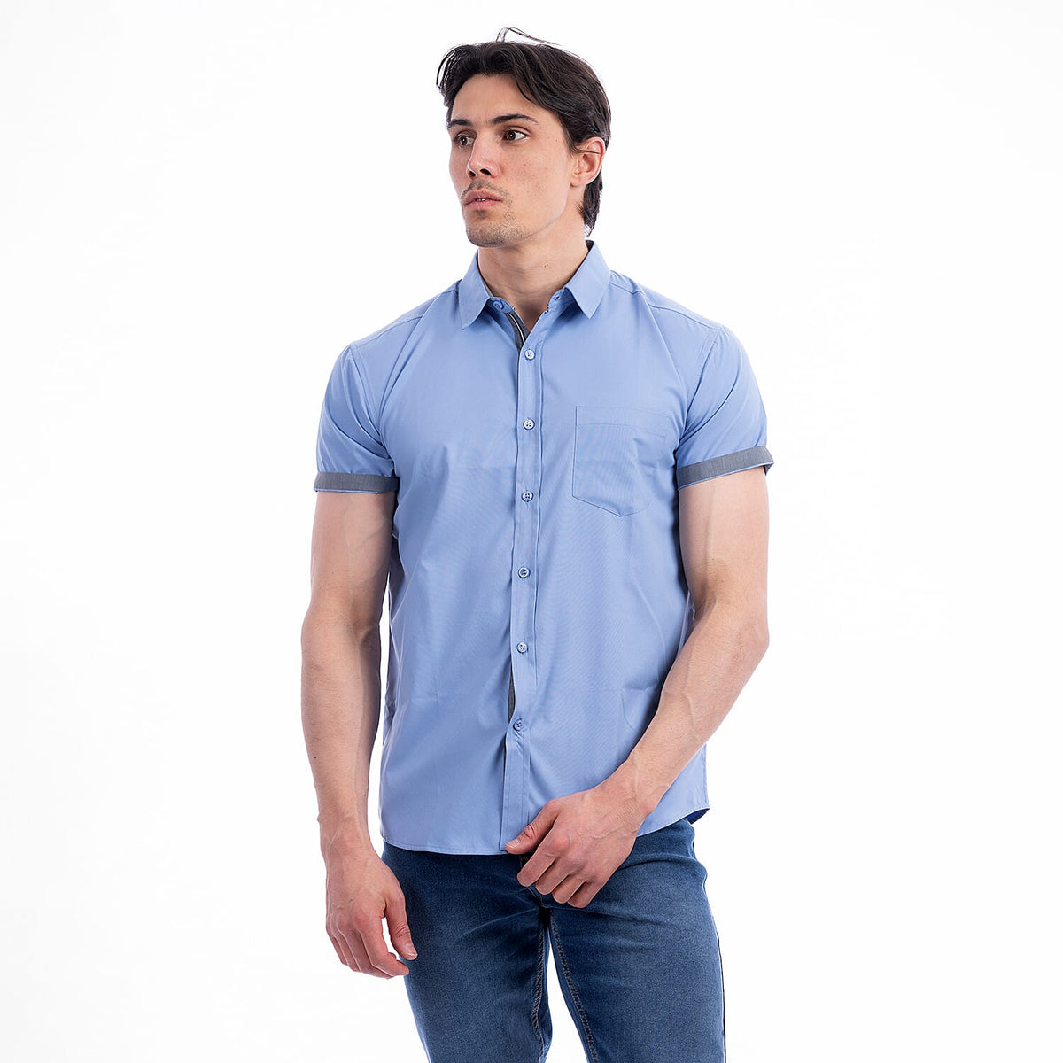 JJ Willis Short Sleeve Shirt (Size - M) - Blue V32555639 0