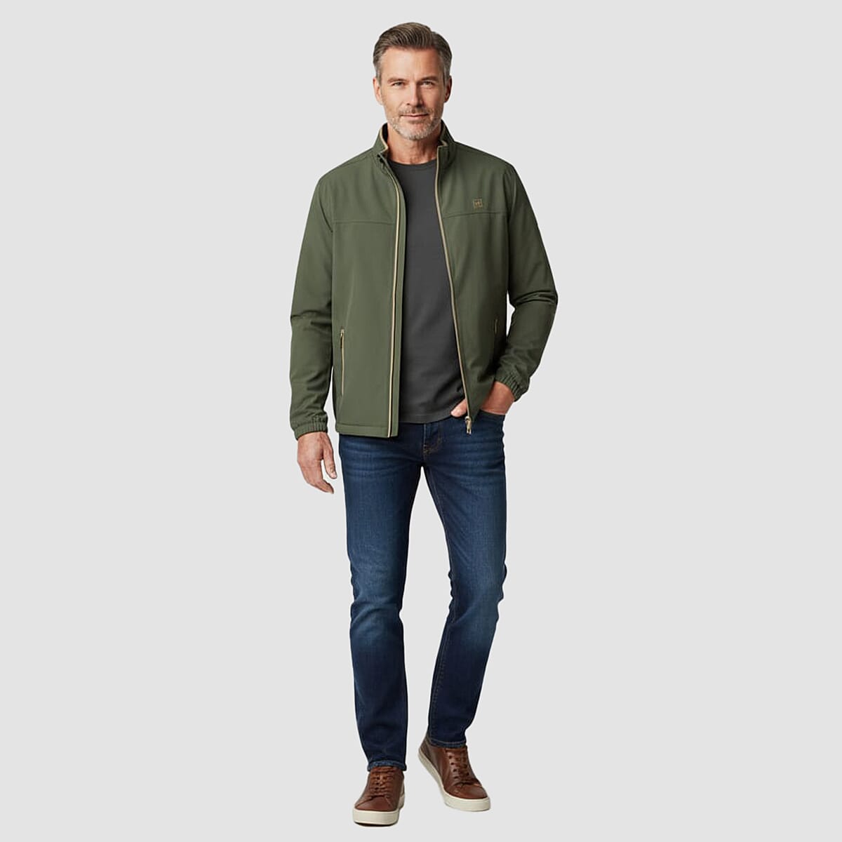 JJ Wills Full Zip Fleece Jacket With Contrast Tipping (Size M) - Olive V32550327 1