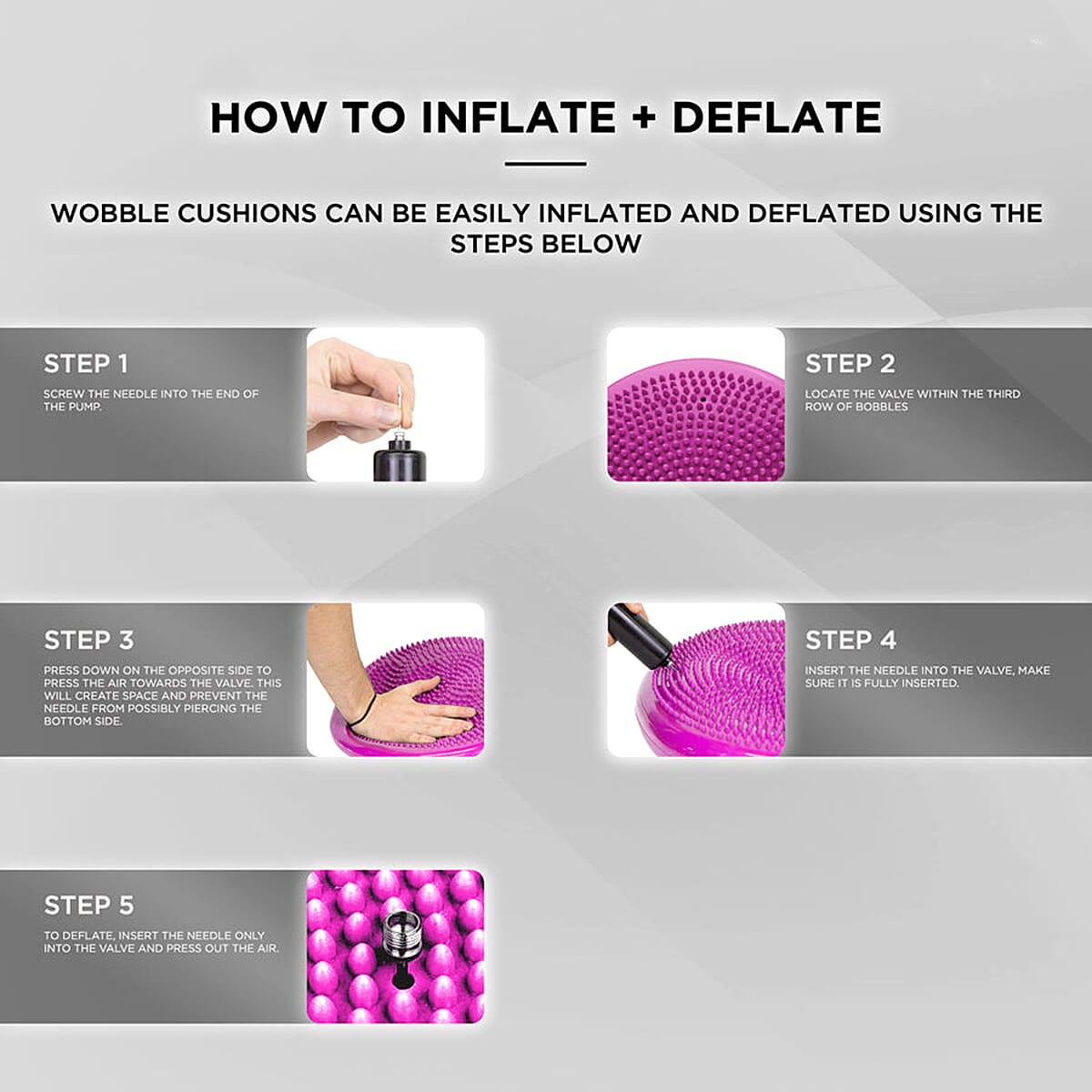 JLL Inflatable Balance Cushion for Fitness Core Training Agility Gym Workouts Yoga - Pink 7797476 5
