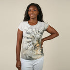 JOVIE Low Sleeve Blouse (Size M-L - 10-12) - Mocha & Multi