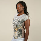 JOVIE Low Sleeve Blouse (Size M-L - 10-12) - Mocha & Multi
