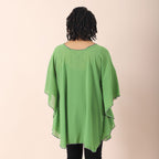JOVIE Solid Colour Chiffon Kaftan (Size- 110x80 cm) - Green