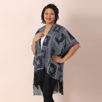 JOVIE Ethnic Pattern Women Kimono with Tassel (Size-86x70Cm) - Navy