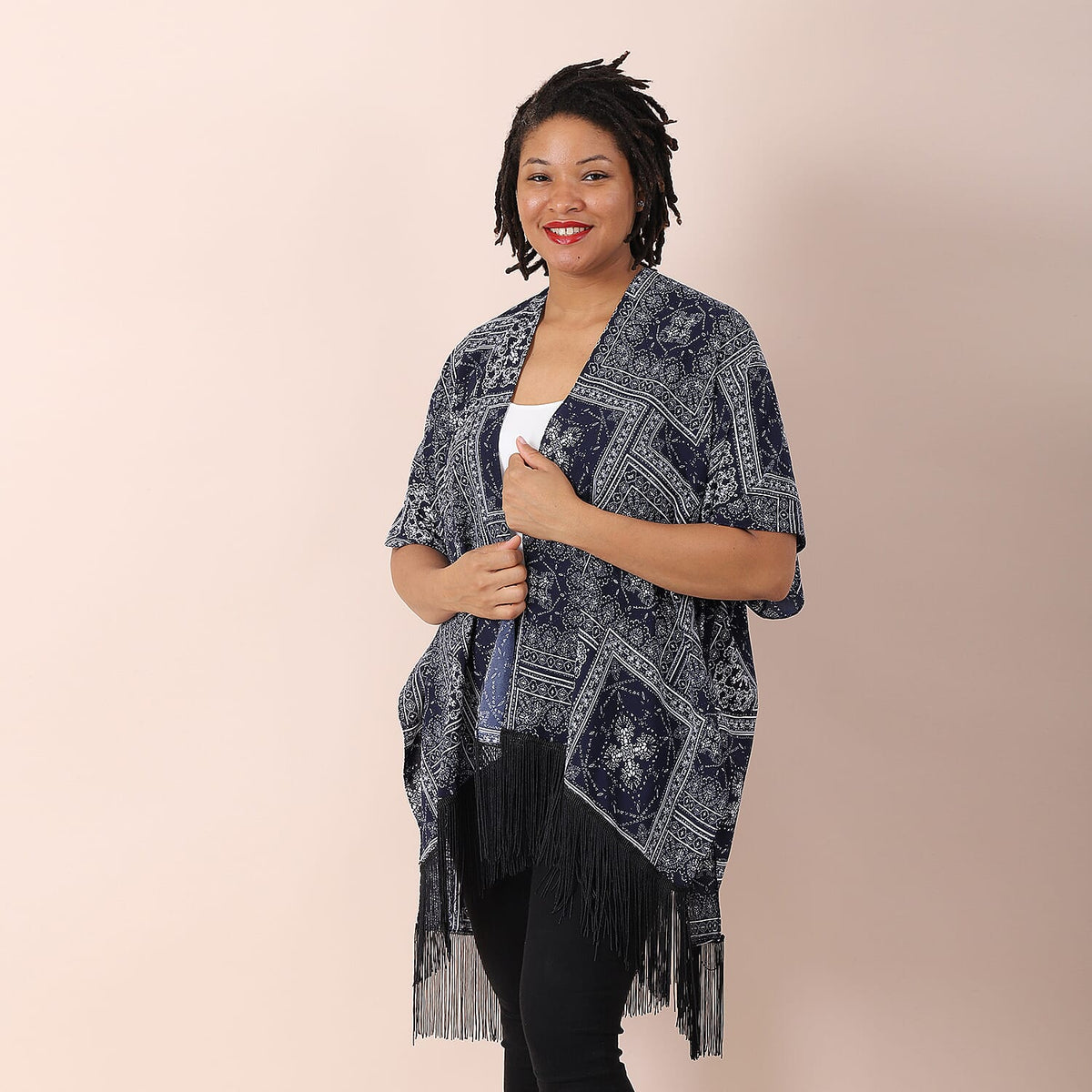 JOVIE Floral Pattern V-Neckline Kimono 6250838 4