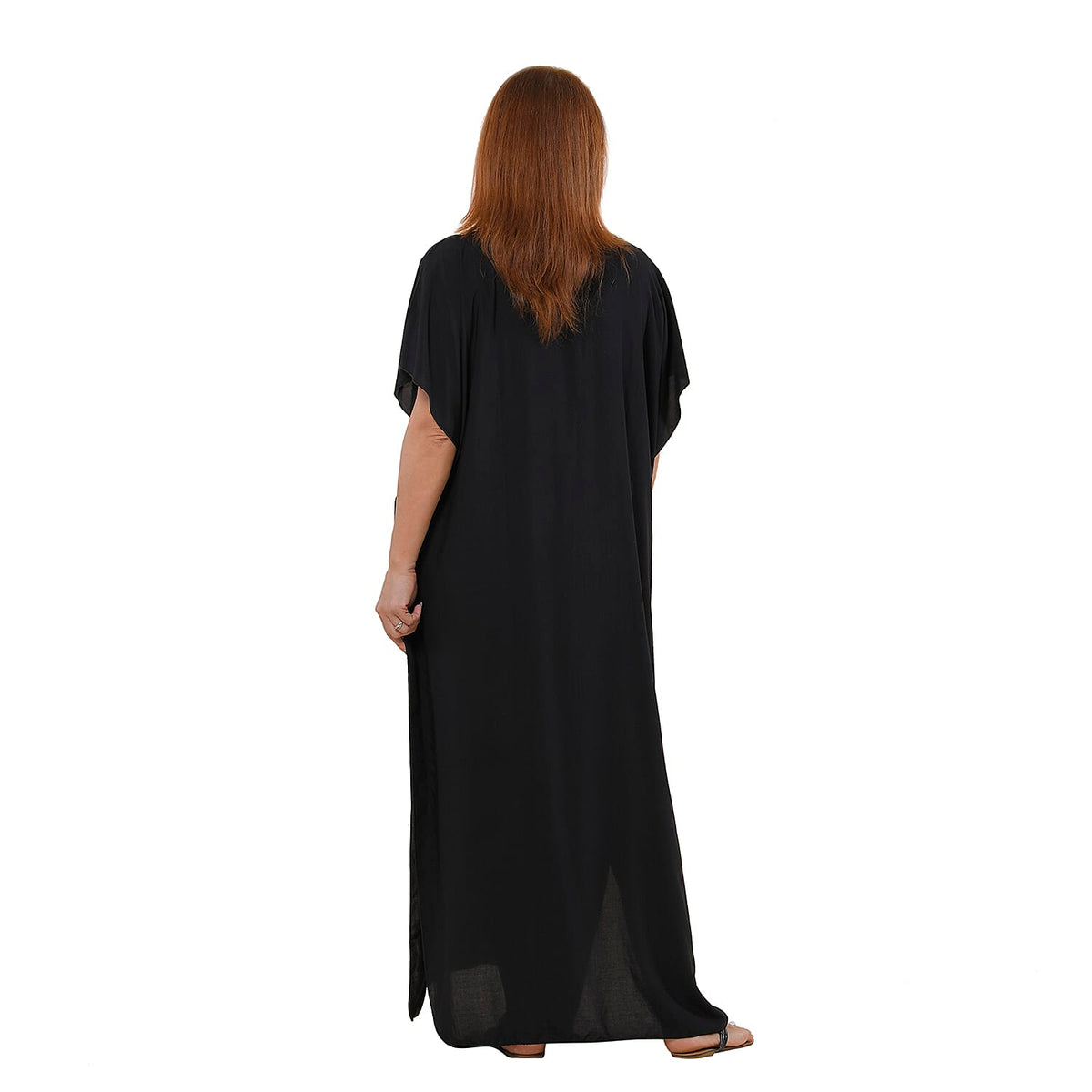 JOVIE Kaftan with Neckline Embroidery - Black 7309501 2