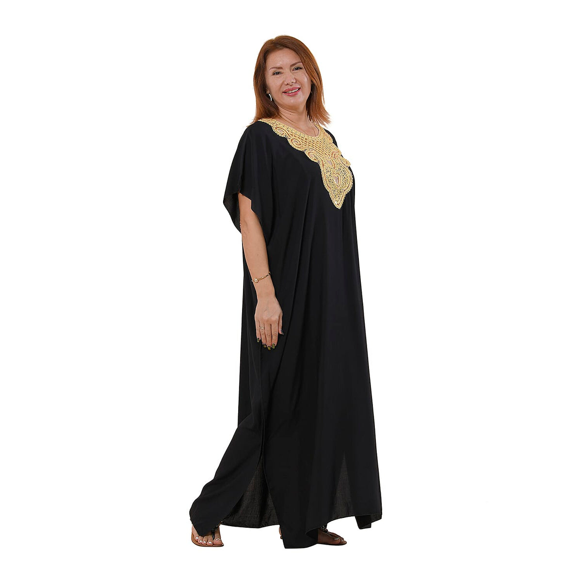 JOVIE Kaftan with Neckline Embroidery - Black 7309501 3