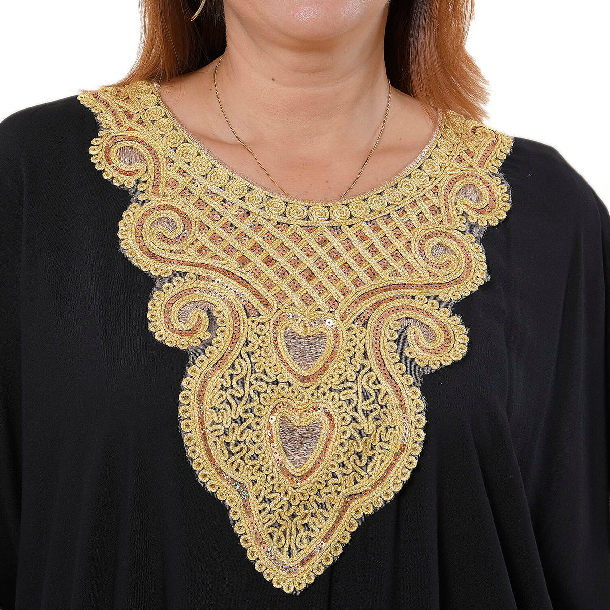 JOVIE Kaftan with Neckline Embroidery - Black 7309501 4