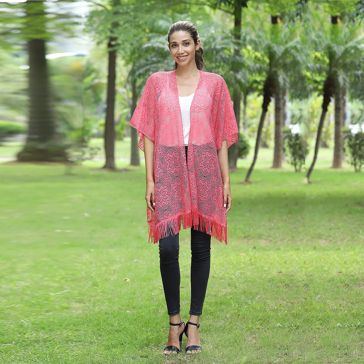 JOVIE Lace Kimono With Tassel Detailing 6275050 0