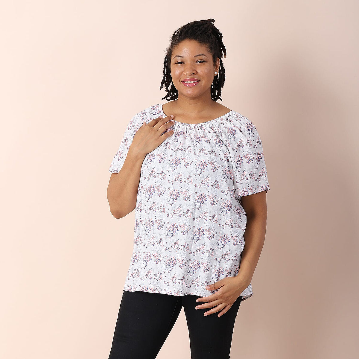 JOVIE Relaxed-fit Floral Pattern Women's Blouse 3841931 3