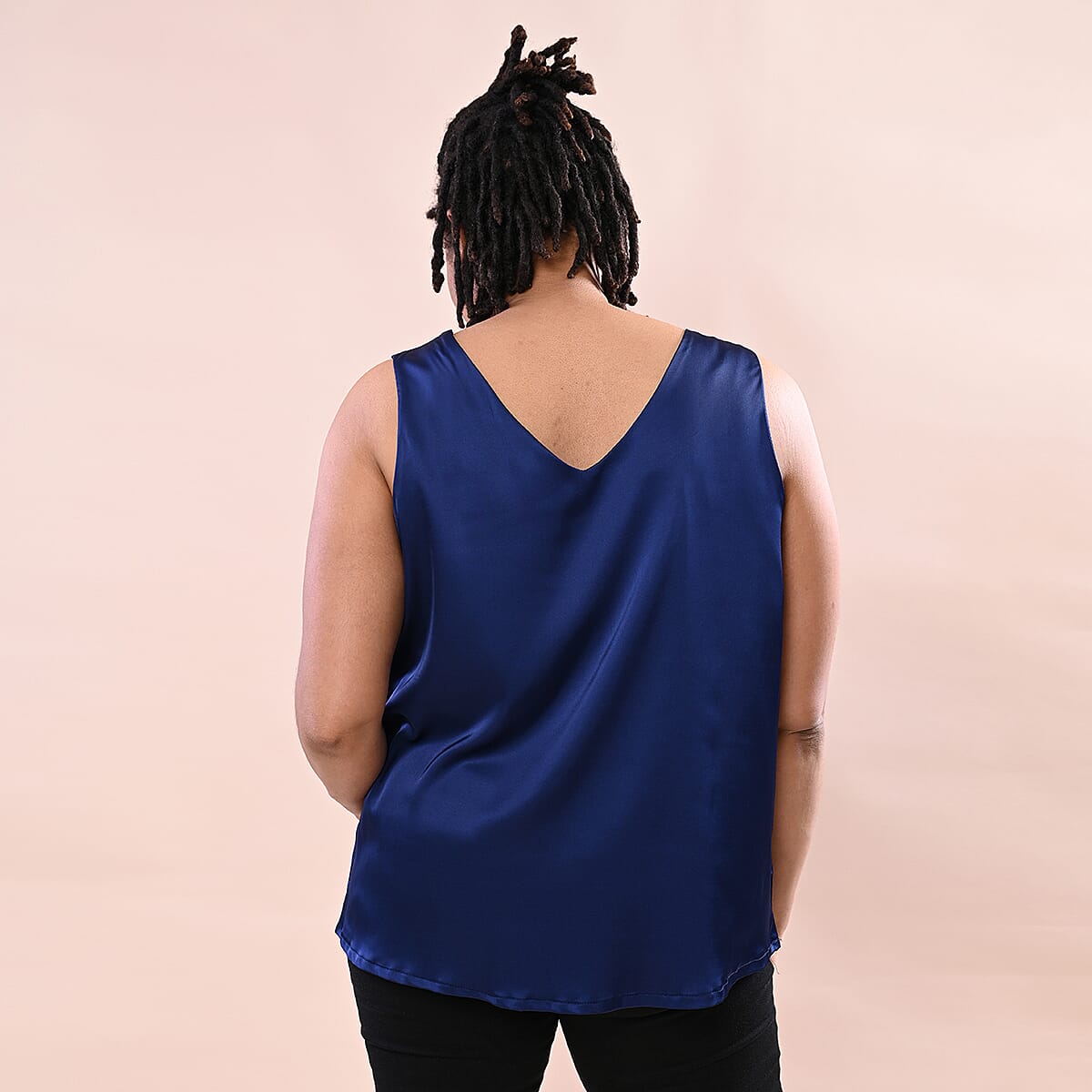 JOVIE Solid Colour Satin Vest - Navy 6343920 3