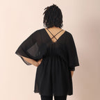 JOVIE Chiffon Top with V Shape Neck (Size 82x45 Cm) - Black
