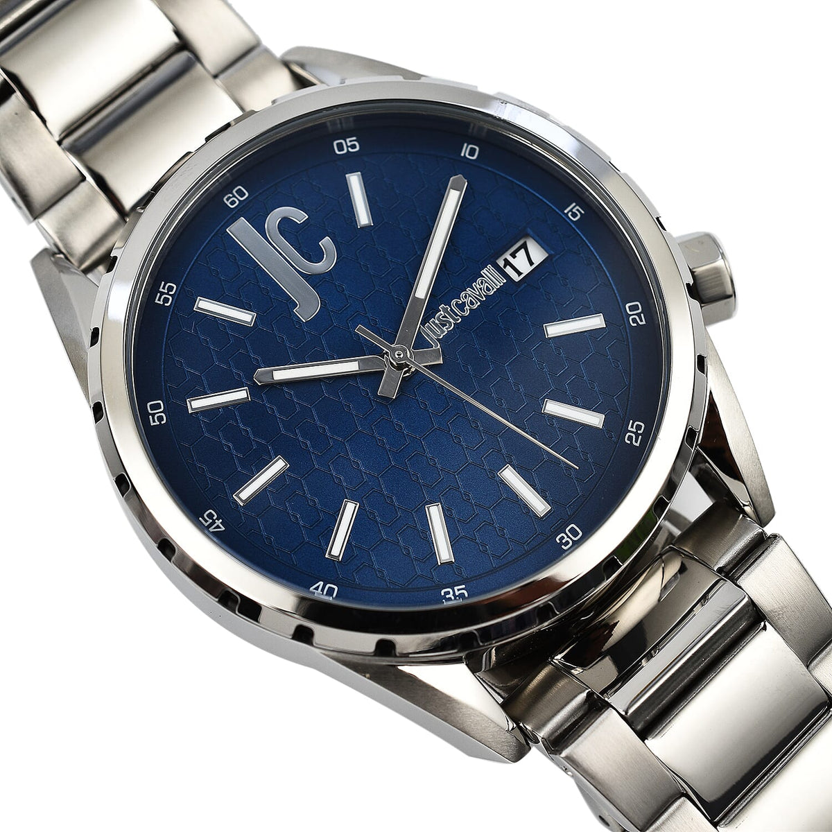 JUST CAVALLI 10 ATM Water Resistant Blue Dial Watch with Stainless Steel Chain Strap 7735539 3