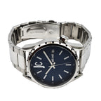 JUST CAVALLI 10 ATM Water Resistant Blue Dial Watch with Stainless Steel Chain Strap