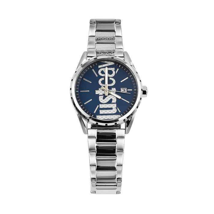 JUST CAVALLI Blue Dial Water Resistant Watch with Stainless Steel Chain Strap 7735538 1
