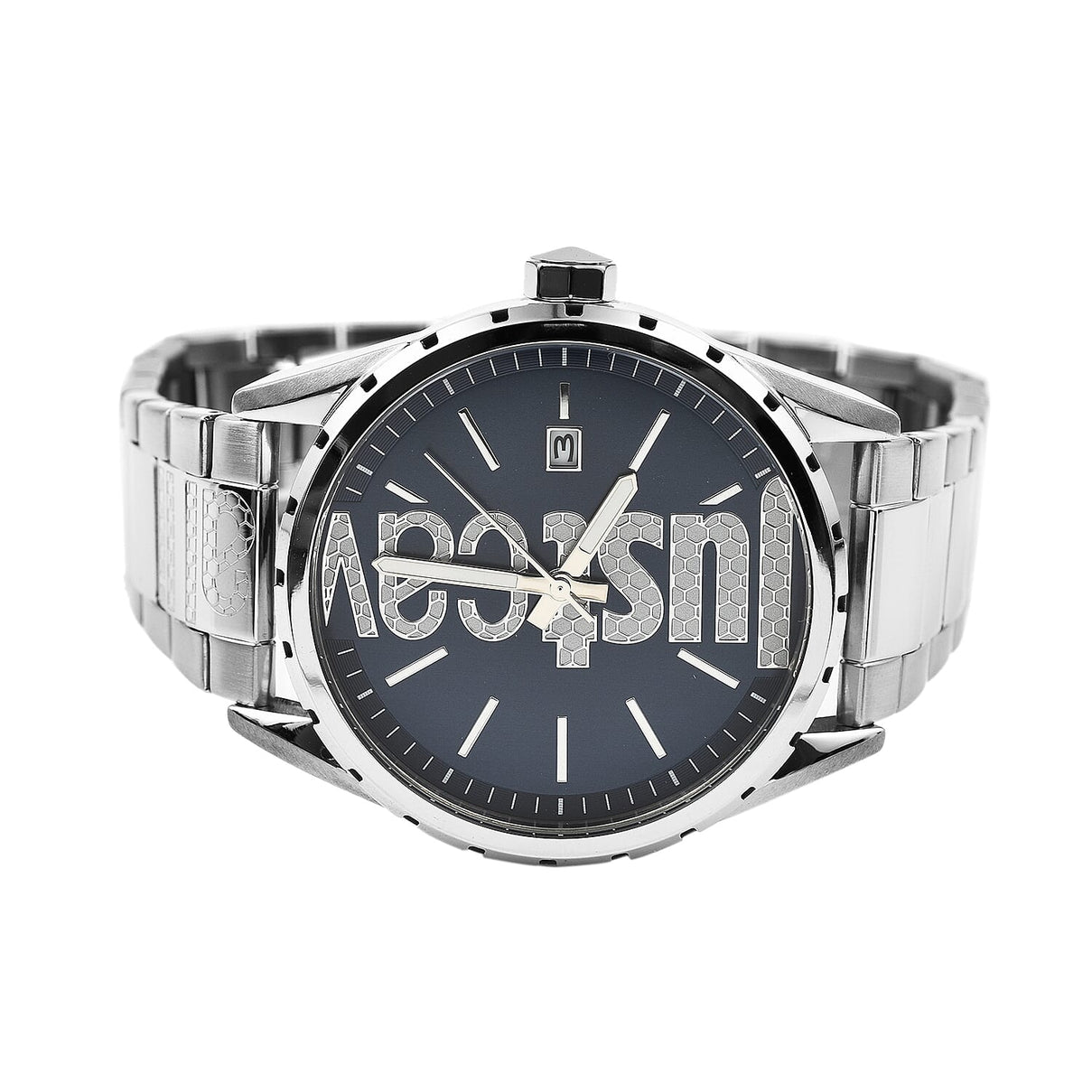 JUST CAVALLI Blue Dial Water Resistant Watch with Stainless Steel Chain Strap 7735538 4