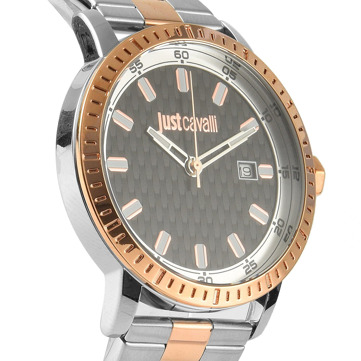 JUST CAVALLI Water Resistant Black Dial Two Tone Watch with Stainless Steel Chain Strap V32528174 3