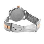 JUST CAVALLI Water Resistant Black Dial Two Tone Watch with Stainless Steel Chain Strap
