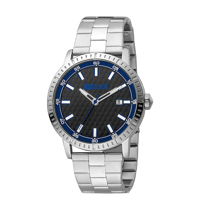 JUST CAVALLI Water Resistant Black Dial  Watch with Stainless Steel Chain Strap 7735536 1