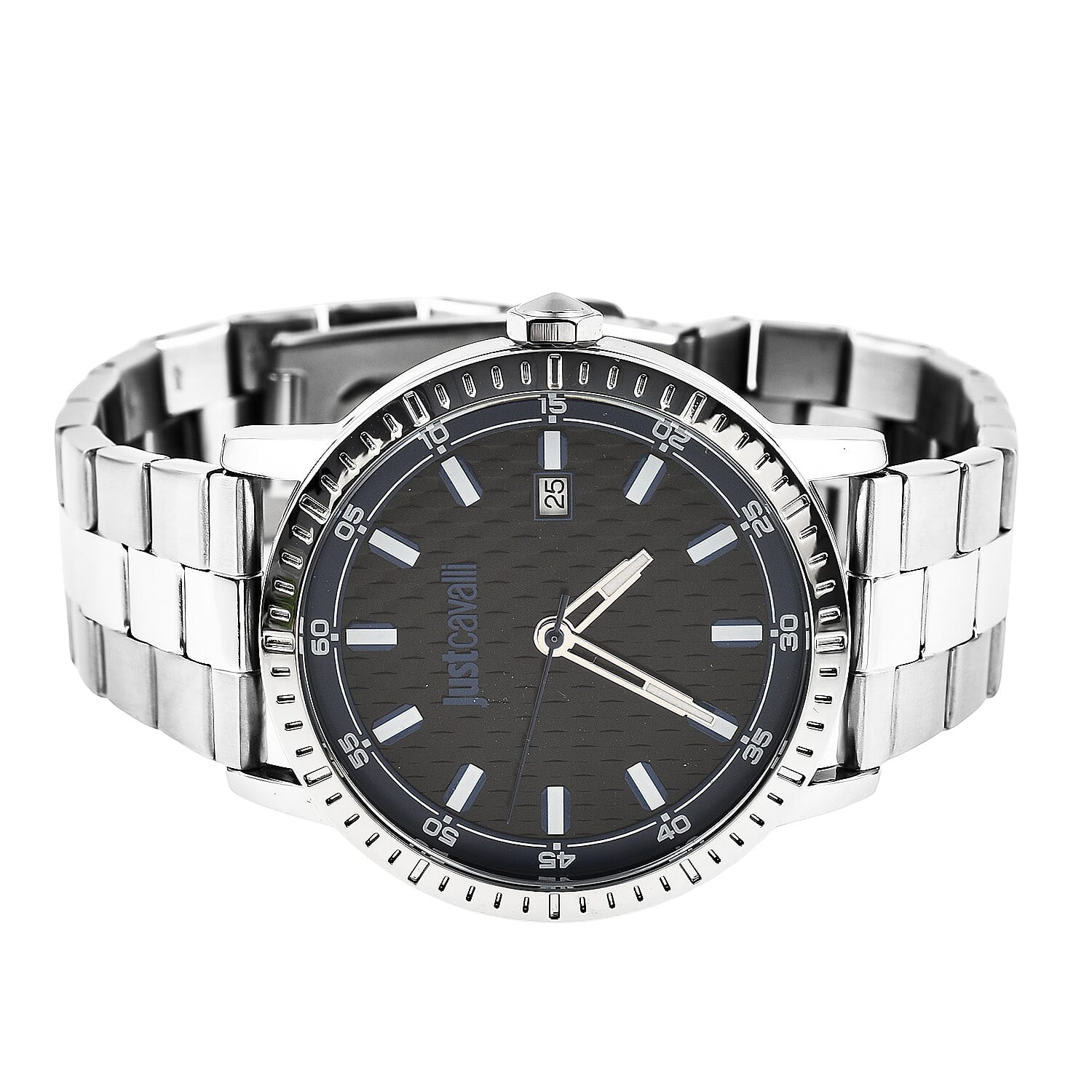 JUST CAVALLI Water Resistant Black Dial  Watch with Stainless Steel Chain Strap 7735536 3