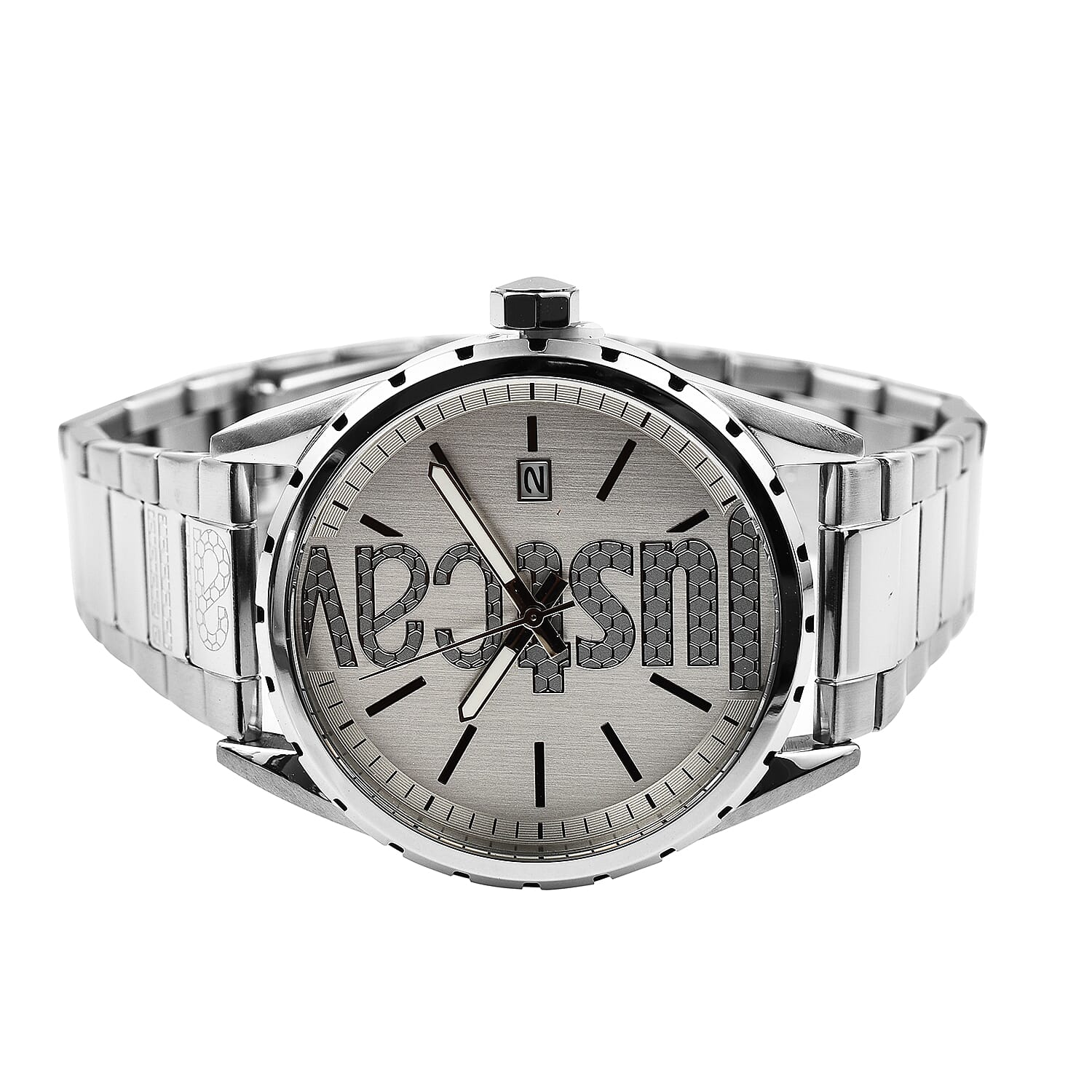 JUST CAVALLI Water Resistant White Dial Watch with Stainless Steel Chain Strap 7735533 3