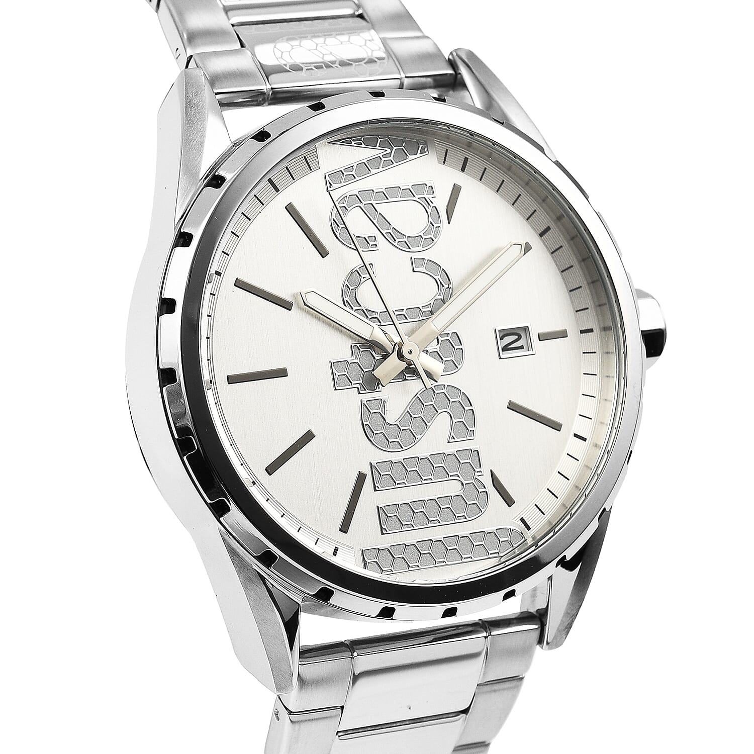JUST CAVALLI Water Resistant White Dial Watch with Stainless Steel Chain Strap 7735533 4