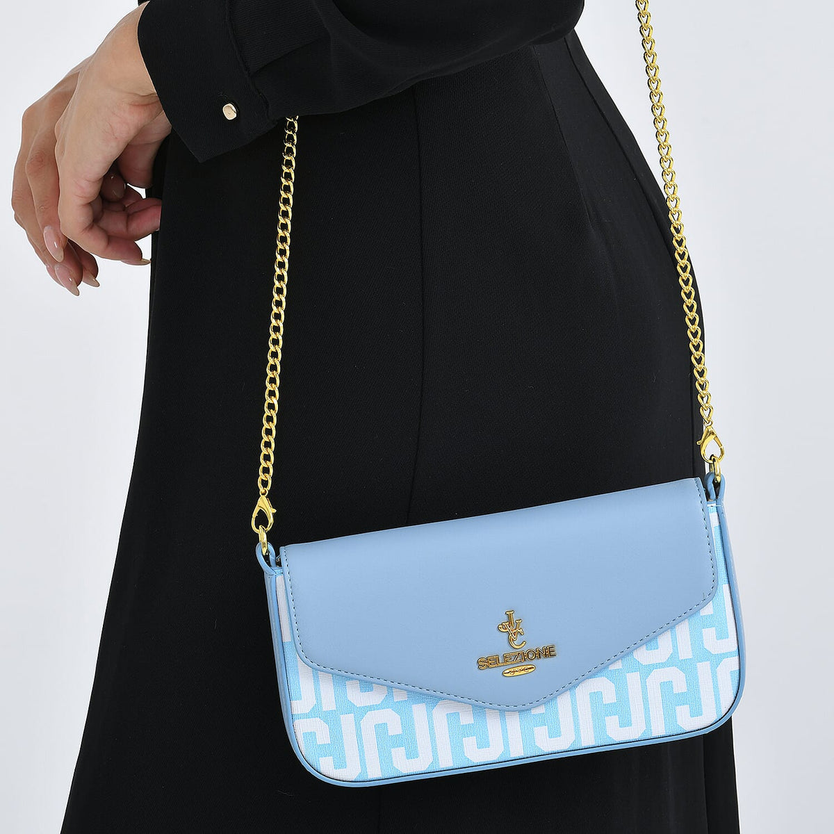 JVC- Milano Style  Luxury Clutch with Shoulder Chain Strap (114 cm) - Blue 8231316 4