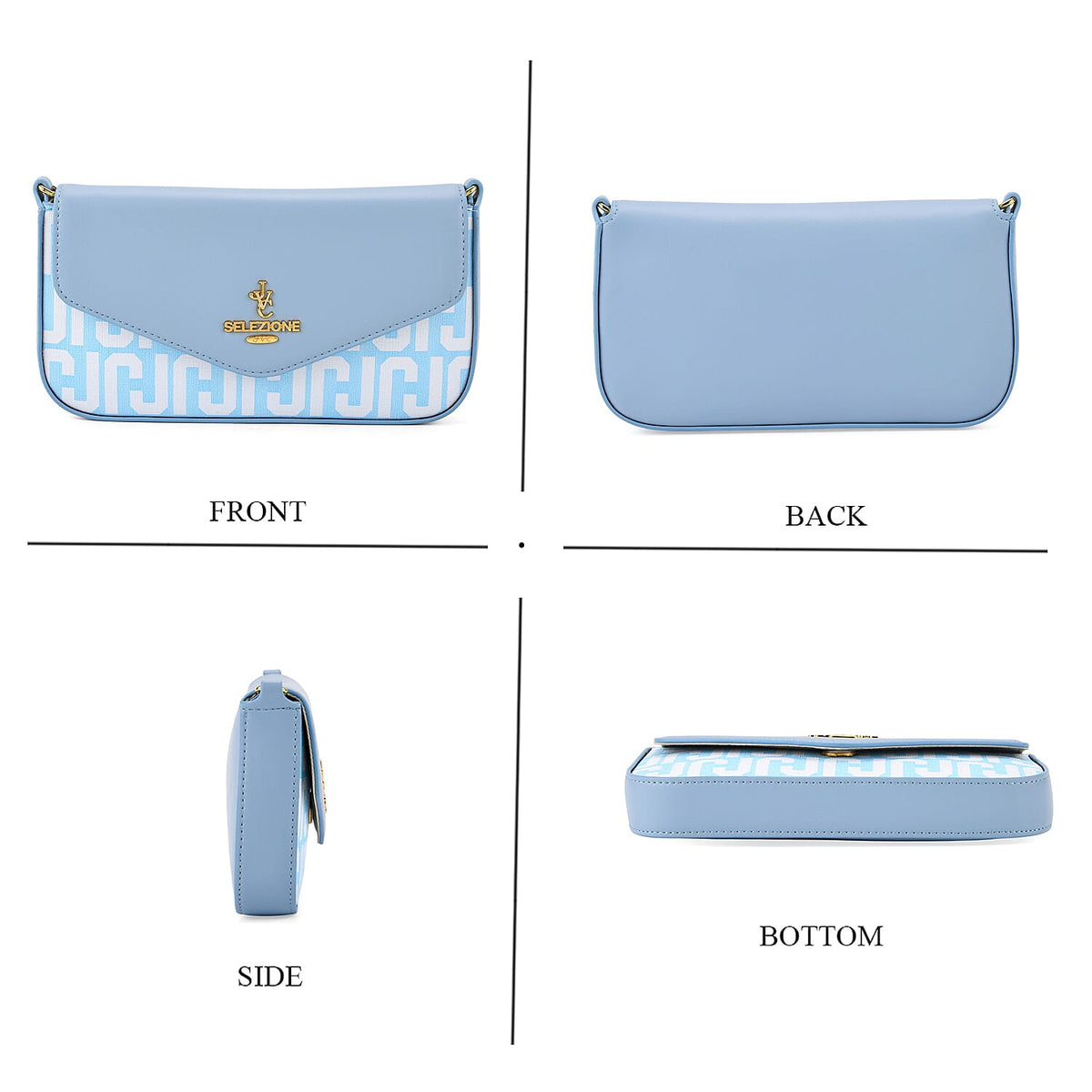JVC- Milano Style  Luxury Clutch with Shoulder Chain Strap (114 cm) - Blue 8231316 5