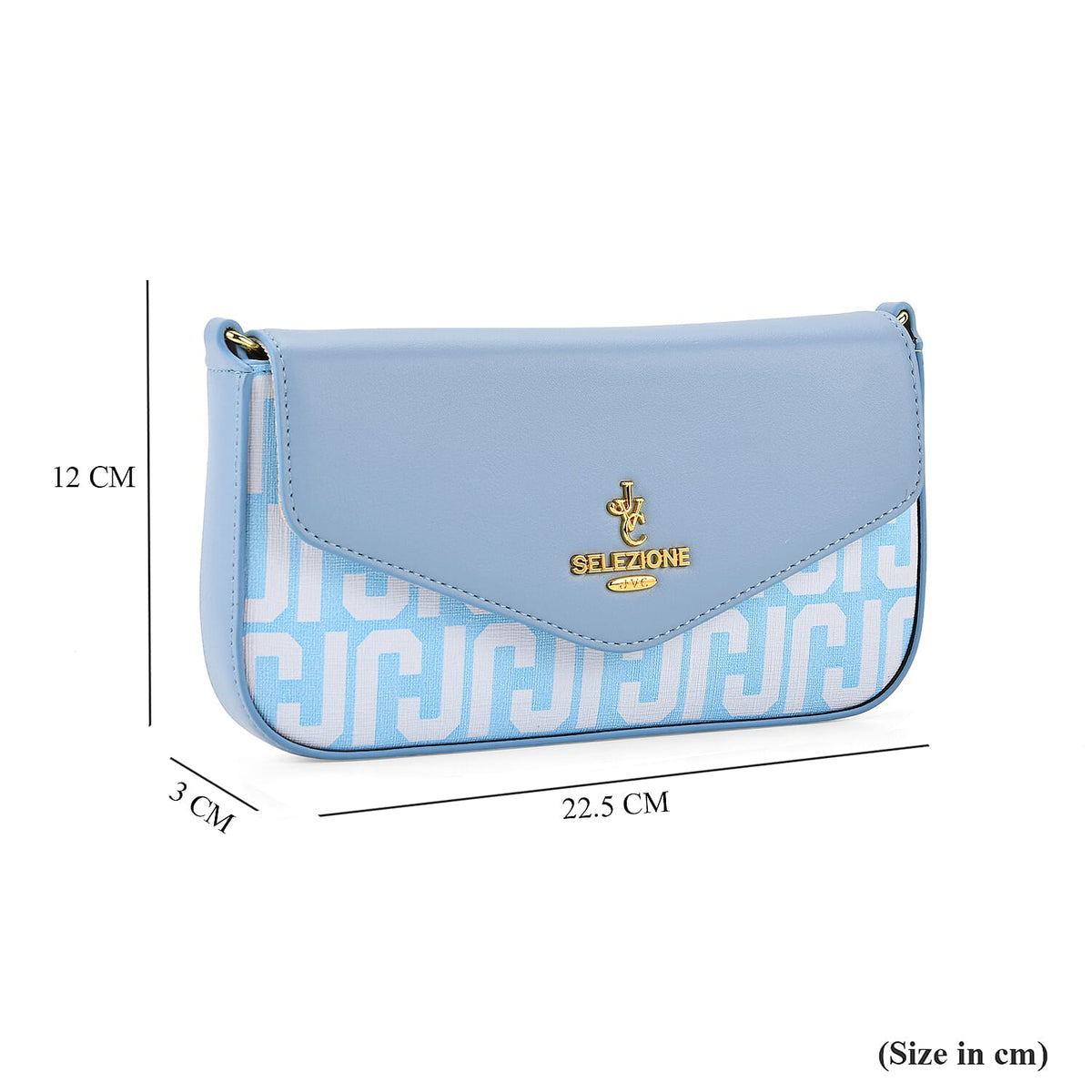 JVC- Milano Style  Luxury Clutch with Shoulder Chain Strap (114 cm) - Blue 8231316 7