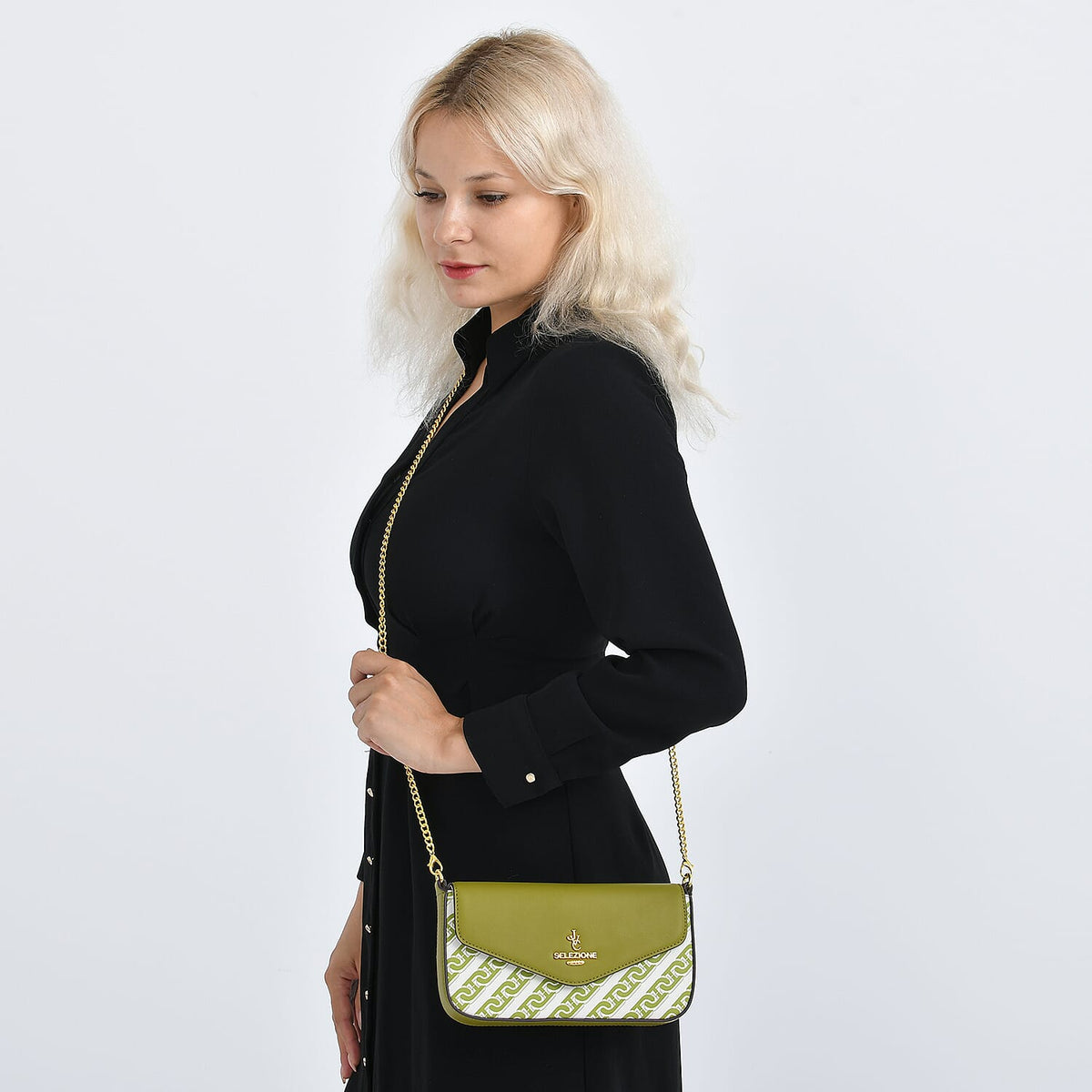 JVC- Milano Style Clutch with Shoulder Chain Strap (114 cm) - Green V32525597 3