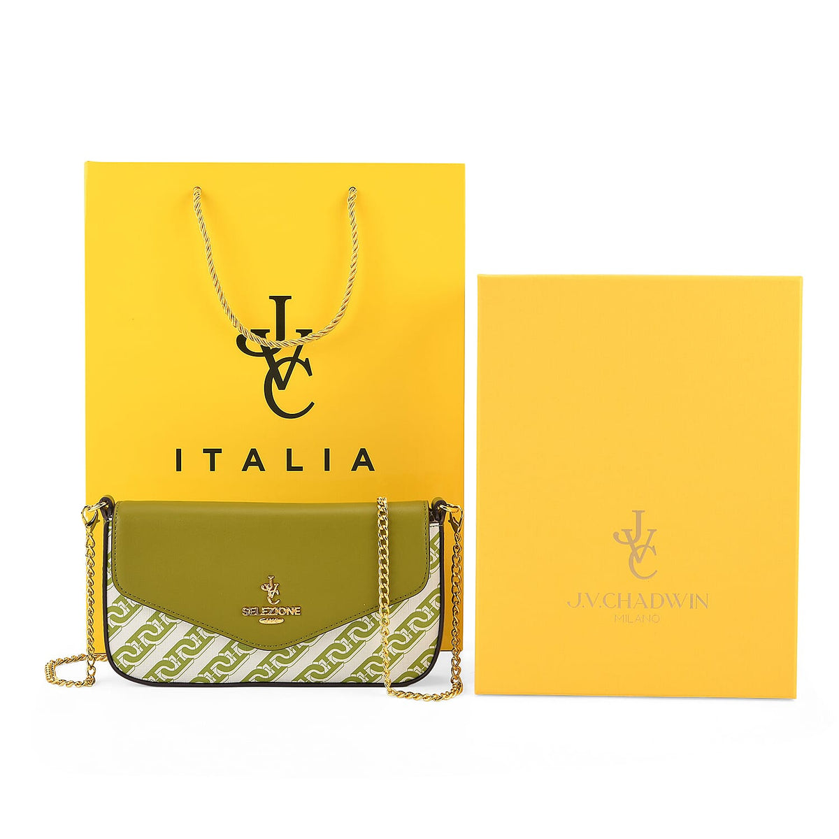 JVC- Milano Style Clutch with Shoulder Chain Strap (114 cm) - Green V32525597 8