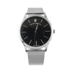 Jacques Du Manoir Emotion Swiss Movement Black Dial Water Resistant Watch with Milanese Bracelet Strap in Stainless Steel