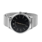 Jacques Du Manoir Emotion Swiss Movement Black Dial Water Resistant Watch with Milanese Bracelet Strap in Stainless Steel