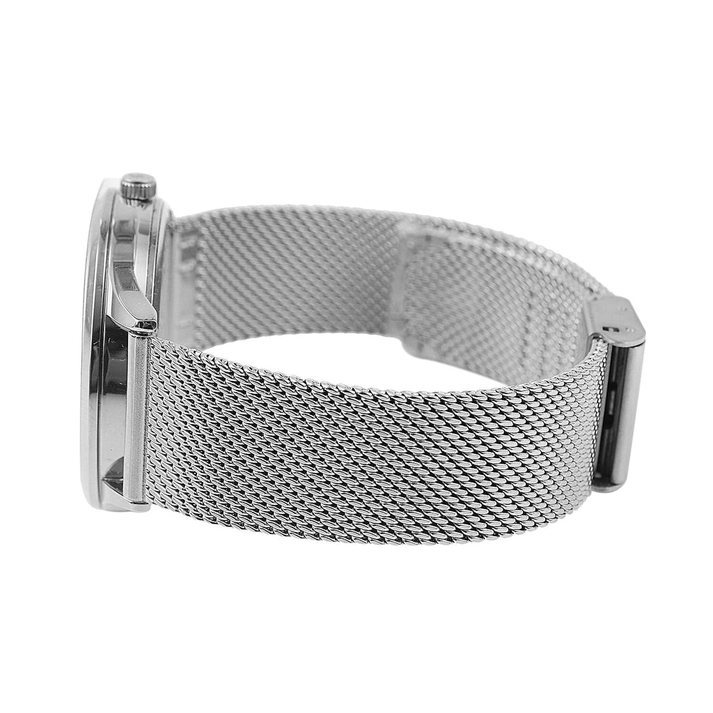 Jacques Du Manoir Emotion Swiss Movement Black Dial Water Resistant Watch with Milanese Bracelet Strap in Stainless Steel