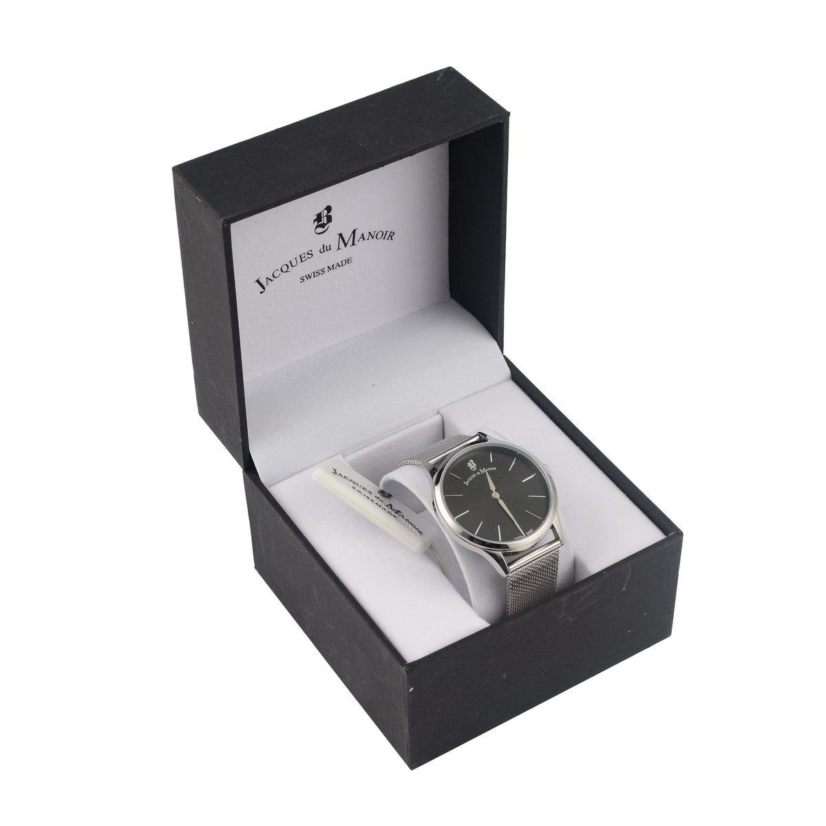 Jacques Du Manoir Emotion Swiss Movement Water-Resistant Watch in Stainless Steel - Black and Silver 6711029 6