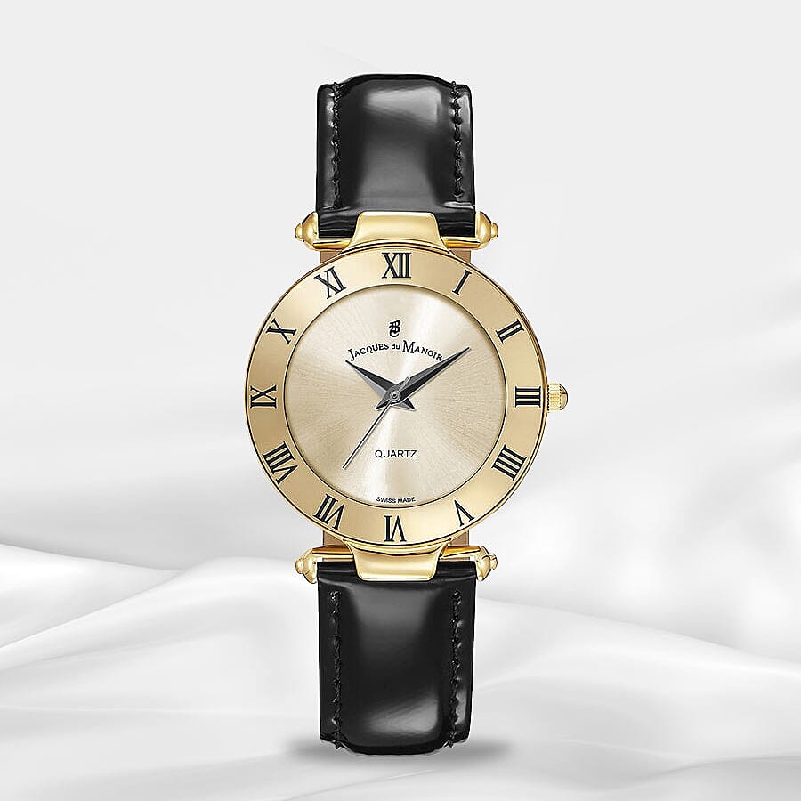 Jacques Du Manoir Round Dial Watch - Gold and Black 6342570 0
