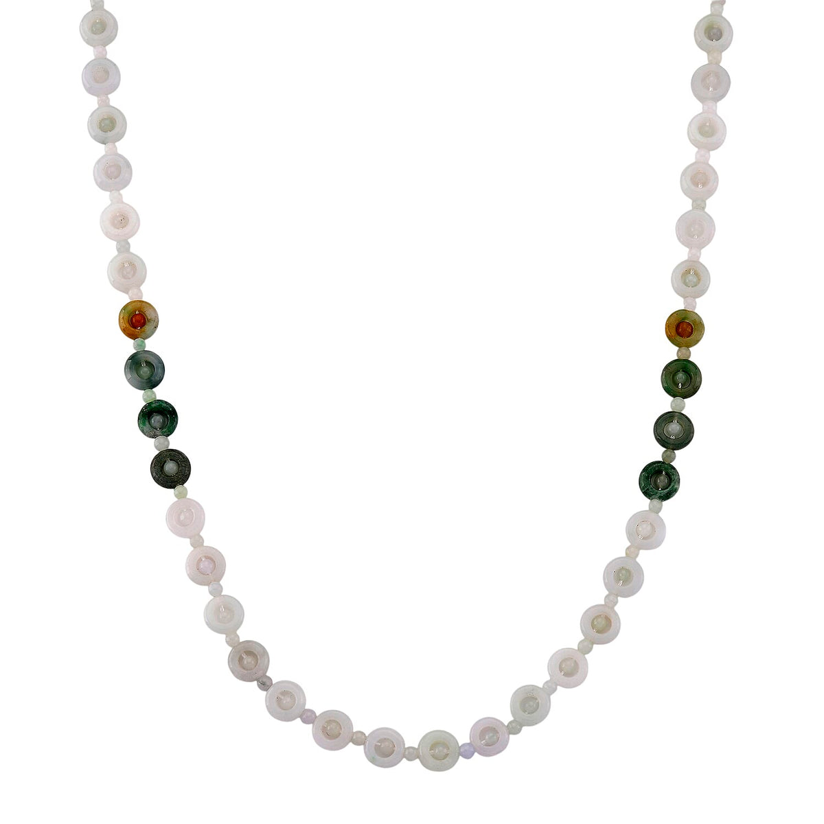 White Jade Necklace with Lobster Clasp (Size - 20 - 2 Ext) in Rhodium Overlay Sterling Silver 150.00 Ct. 8181403 0