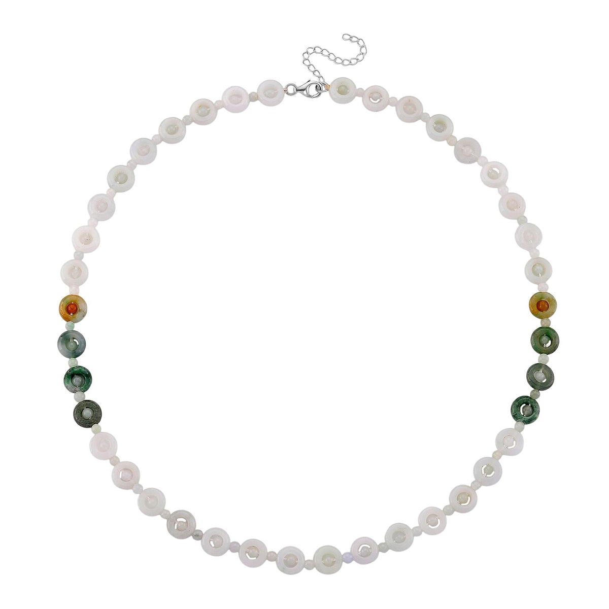 White Jade Necklace with Lobster Clasp (Size - 20 - 2 Ext) in Rhodium Overlay Sterling Silver 150.00 Ct. 8181403 3